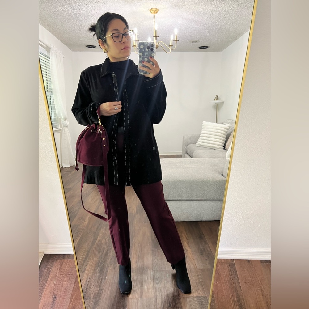 Bundle Set Vintage Black Fall Jacket Shacket Embr… - image 3